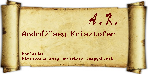 Andrássy Krisztofer névjegykártya