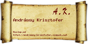 Andrássy Krisztofer névjegykártya