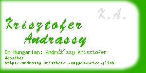 krisztofer andrassy business card